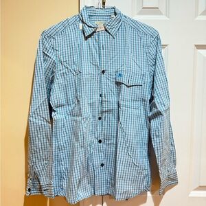 NWOT Burberry Blue Plaid Button-Down Shirt - Small (P)